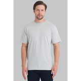 Mencod 4127 Erkek %100 Pamuk Basic Tişört Regular Fit Bisiklet Yaka Canlı Dokulu - Taş - 2XL