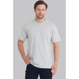 Mencod 4127 Erkek %100 Pamuk Basic Tişört Regular Fit Bisiklet Yaka Canlı Dokulu - Taş