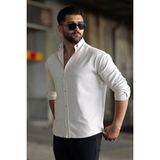 Mencod Erkek Regular Fit Gabardin Pamuk Gömlek – Uzun Kollu Rahat Kalıp - Bej