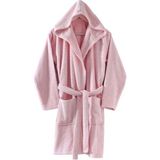 Menderes Home Cotton Collection Bukle Large Kapşonlu Bornoz Düz Pembe