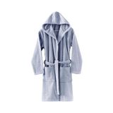 Menderes Home Cotton Collection Bukle Medium Kapşonlu Bornoz Düz Gri