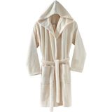 Menderes Home Cotton Collection Bukle Medium Kapşonlu Bornoz Düz Krem