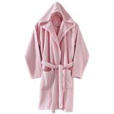 Menderes Home Cotton Collection Bukle Medium Kapşonlu Bornoz Düz Pembe