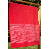 Menderes Home Cotton Collection Bukle Plaj Havlusu Çapa Kırmızı
