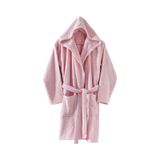 Menderes Home Cotton Collection Bukle Small Kapşonlu Bornoz Düz Pembe