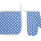 Menderes Home Cotton Collection Döşemelik Tutacak+Eldiven Mist Mavi