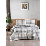 Menderes Home Cotton Collection Flanel Çift Kişilik Nevresim Takımı Gray Natur - 160 x 220 cm - Renkli