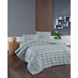 Menderes Home Cotton Collection Flanel R Çift Kişilik Nevresim Takımı Ekose Mavi - 160 x 220 cm - Renkli