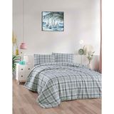 Menderes Home Cotton Collection Flanel R Çift Kişilik Nevresim Takımı Ekose Yeşil - 160 x 220 cm - Renkli