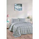 Menderes Home Cotton Collection Flanel R Çift Kişilik Nevresim Takımı Ekose Yeşil