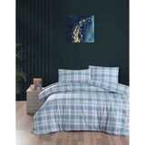Menderes Home Cotton Collection Flanel R Çift Kişilik Nevresim Takımı Harvest Mavi - 160 x 220 cm - Renkli