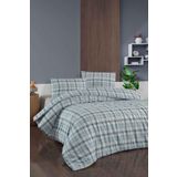 Menderes Home Cotton Collection Flanel R Tek Kişilik Nevresim Takımı Ekose Mavi