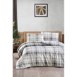 Menderes Home Cotton Collection Flanel Tek Kişilik Nevresim Takımı 1394 Gray Natur