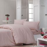 Menderes Home Cotton Collection Ranforce Battal Ebat Nevresim Takımı Simple Pembe - 220 x 240 cm