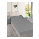 Menderes Home Cotton Collection Ranforce Tek Kişilik Çarşaf Düzboya Gri
