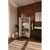 Menekşe 2 Kapaklı Çok Amaçlı Dolap Çamaşır Sepetli Banyo Dolabı Raflı Kirli Çamaşır Dolabı Düzenleyici