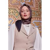 Menekşe Çift Taraflı Twill İpek Eşarp
