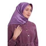 Menekşe Petek Desen Monogram İpek Eşarp