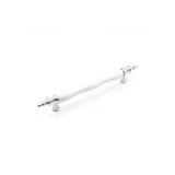 Menekşe R01 Kr000 Beyaz Krom 128 Mm Düz Mobilya Porselen Kulp-B05128 Mobilya Kulpları Beyaz