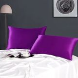Menekşe Renkli % 100 Saf Ipek Yastık Kılıfı - 50 X 70