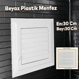 Menfez Banyo Wc Tuvalet Depo Havalandirma Plastik Panjur Beyaz 30X30 Cm