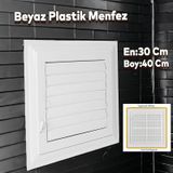 Menfez Banyo Wc Tuvalet Depo Havalandırma Plastik Panjur Beyaz 30X40 cm