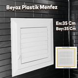 Menfez Banyo Wc Tuvalet Depo Havalandirma Plastik Panjur Beyaz 35X35 Cm
