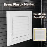 Menfez Banyo Wc Tuvalet Depo Havalandirma Plastik Panjur Beyaz 50X60 Cm