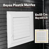 Menfez Banyo Wc Tuvalet Depo Havalandirma Plastik Panjur Beyaz 55X65 Cm