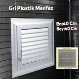 Menfez Banyo Wc Tuvalet Depo Havalandirma Plastik Panjur Gri 40X40 Cm