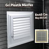 Menfez Banyo Wc Tuvalet Depo Havalandirma Plastik Panjur Gri 45X55 Cm