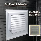 Menfez Banyo Wc Tuvalet Depo Havalandirma Plastik Panjur Gri 60X60 Cm