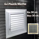 Menfez Banyo Wc Tuvalet Havalandırma Plastik Panjur 30X30 Cm Gri Renk