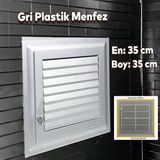 Menfez Banyo Wc Tuvalet Havalandırma Plastik Panjur 35X35 Cm Gri Renk