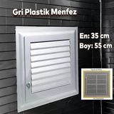 Menfez Banyo Wc Tuvalet Havalandırma Plastik Panjur 35X55 Cm Gri Renk
