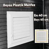 Menfez Banyo Wc Tuvalet Havalandırma Plastik Panjur 40X40 Cm Beyaz Renk