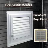 Menfez Banyo Wc Tuvalet Havalandırma Plastik Panjur 45X45 Cm Gri Renk