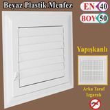 Menfez Banyo Wc Tuvalet Havalandirma Plastik Panjur Beyaz 40X50 Cm