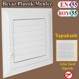 Menfez Banyo Wc Tuvalet Havalandirma Plastik Panjur Beyaz 55X55 Cm