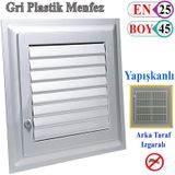Menfez Banyo Wc Tuvalet Havalandırma Plastik Panjur Gri 25x45 CM