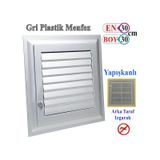Menfez Banyo Wc Tuvalet Havalandırma Plastik Panjur Gri 30X30 Cm