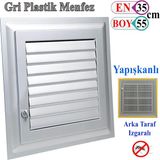 Menfez Banyo Wc Tuvalet Havalandırma Plastik Panjur Gri 35X55 Cm