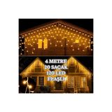 MENFRY 4 Metre 20 Saçaklı 120 LED Flaşlı Ekleme Fişli İç Mekan Aydınlatma Dekor Işık