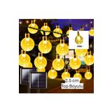 MENFRY Güneş Enerjili Solar Büyük 50 Ledli Kristal Top 7 Metre Bahçe Teras Balkon Ağaç Aydınlatma 8 Modlu
