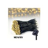 MENFRY Solar Enerjili 10 Metre 100 Ledli 8 Animasyonlu Bahçe Balkon Teras Aydınlatma Dekor Işık