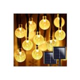 MENFRY Solar Enerjili Led Kristal Küre Işıklar Su Geçirmez Bahçe Balkon Ağaç Aydınlatma 10mt (80 TOP LED)