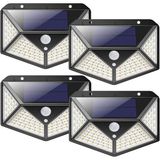 Menfry Solar Güneş Enerjili 50 Watt 100 Ledli Bahçe Balkon Dekor Aydınlatması Sensörlü Duvar Aplik Sarı Renk - Sarı - Gün Işığı