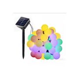 MENFRY Solar Güneş Enerjili Rgb Led 7 Metre 50 Led Top Beyaz Top Bahçe Aydınlatma Led Işık
