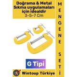 #Mengene Dayanıklı Çelik Karbon Kaynak Montaj Ahşap Doğrama Metal Sıkma 3-5-7 Cm G Tipi Mengene Seti 3 Parça