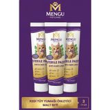 mengu petcare Tüy Dökülme Engelleyici, Tüy Yumağı ve Kusma Önleyici Multivitamin Kedi Malt Macun 100 gr - 3 lü SET